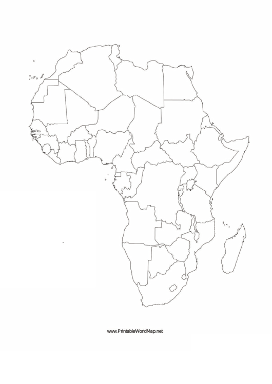 Africa Blank Map Template Printable pdf
