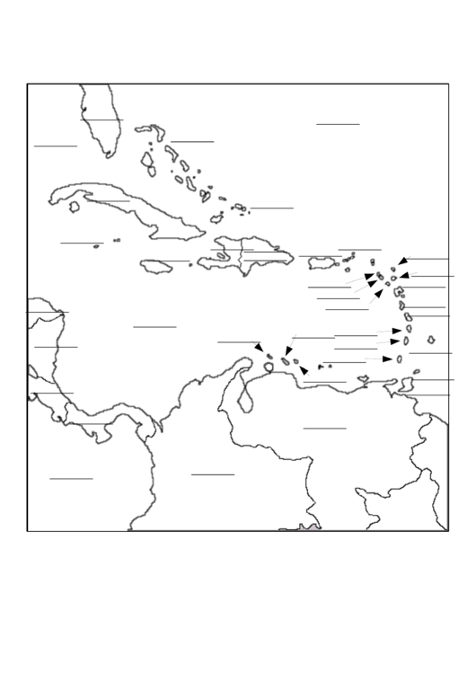 The Caribbean Map Template Printable pdf