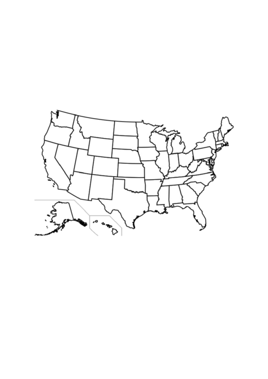 United States Map Printable pdf