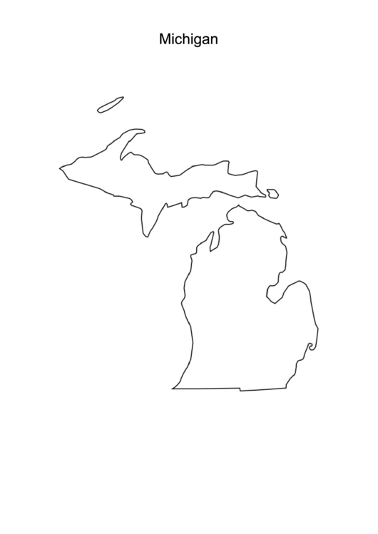 Michigan Map Template Printable pdf