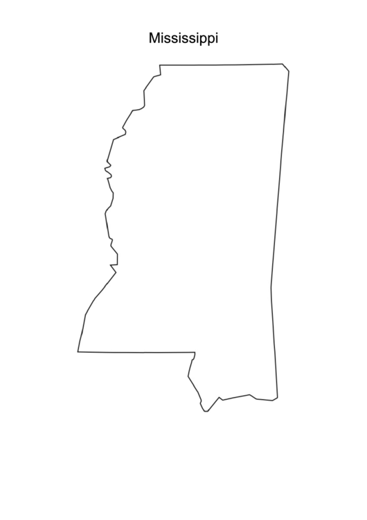 Mississippi Map Template Printable pdf