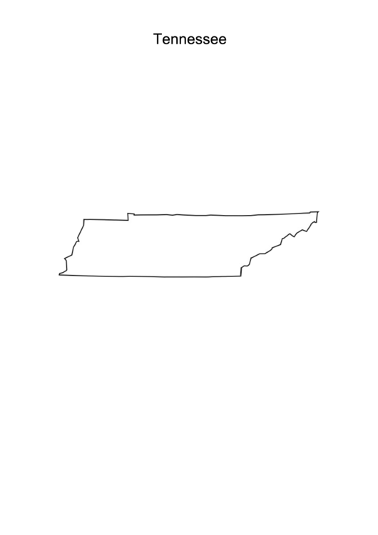 Tennessee Map Template Printable pdf