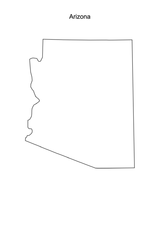 Arizona Map Template printable pdf download
