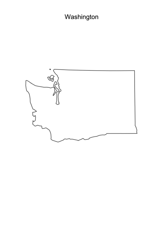 Washington Map Template Printable pdf