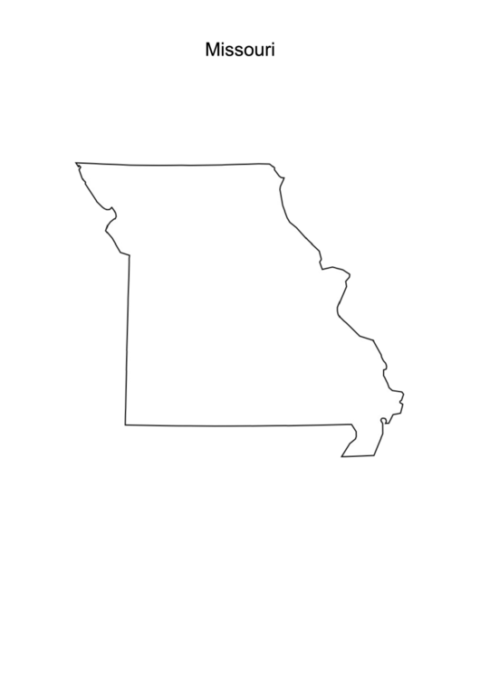 Missouri Map Template printable pdf download