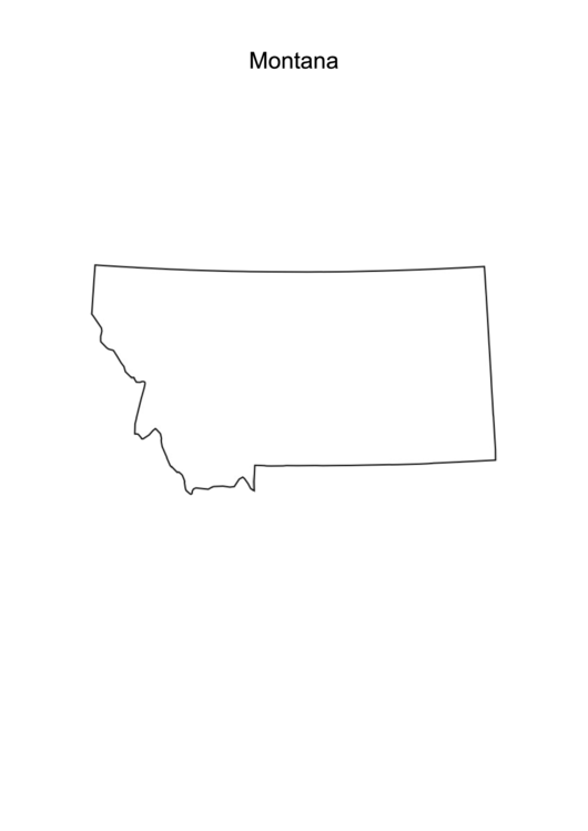 Montana Map Template Printable pdf