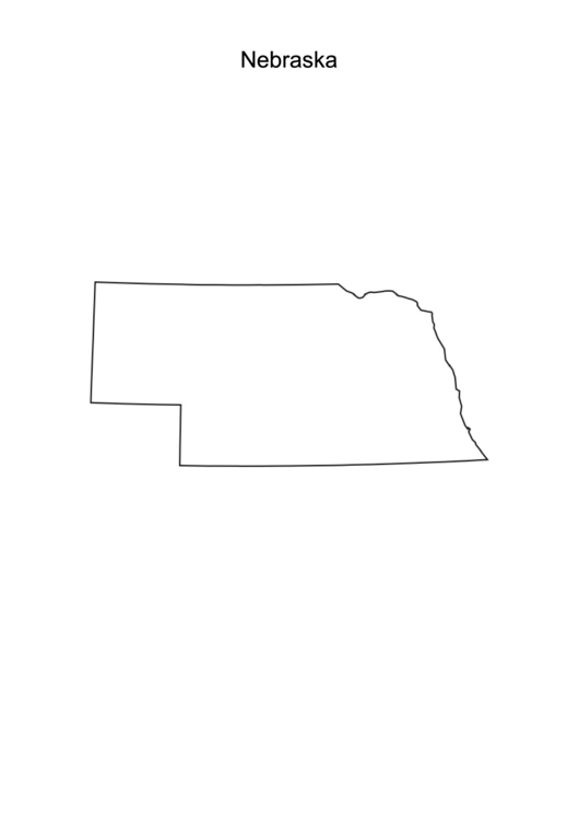 Nebraska Map Template printable pdf download