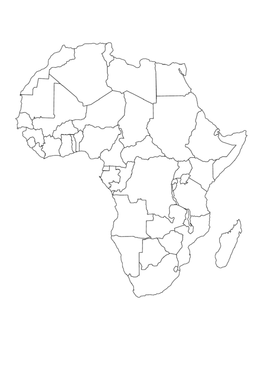 Africa Map Template Printable pdf