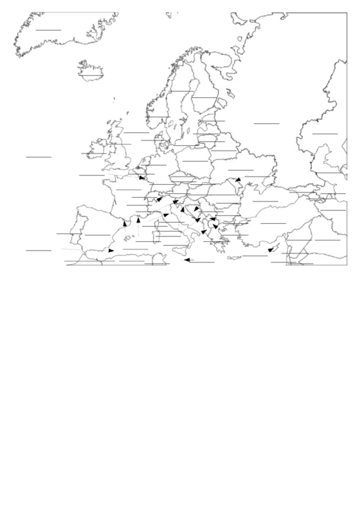 Europe Map Template Printable pdf