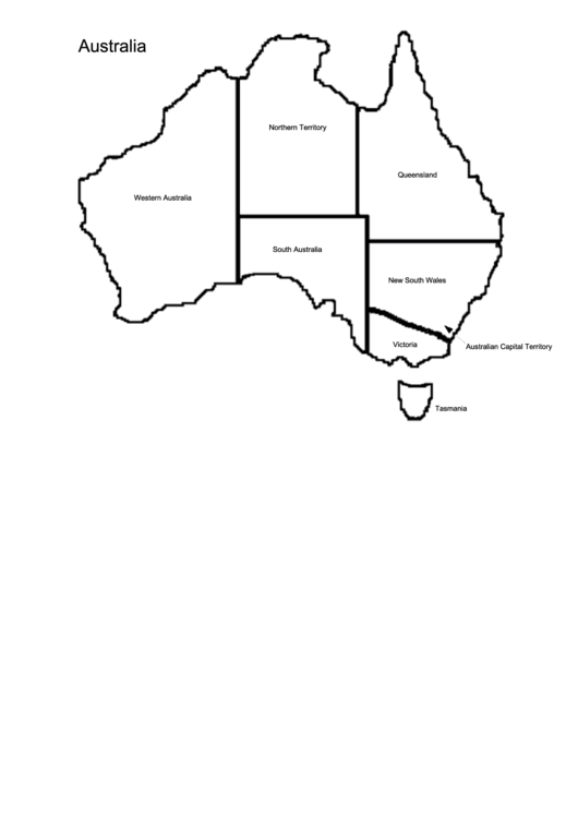 Australia Map Template Printable pdf