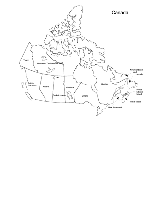 Canada Map Template Printable pdf