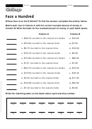 Face A Hundred - Math Worksheet With Answers