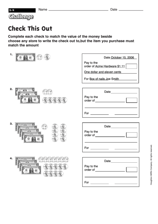 Check This Out - Math Worksheet With Answers Printable pdf