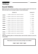 Round Riddles - Math Worksheet With Answers Printable pdf