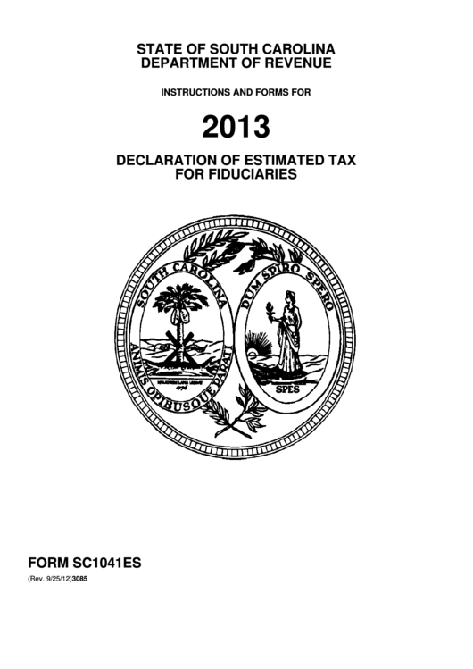 Fillable Form Sc1041es - Fiduciary Declaration Of Estimated Tax - 2013 Printable pdf