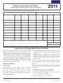 Fillable Oregon Depreciation Schedule For Individuals, Partnerships, Corporations, And Fiduciaries - 2011 Printable pdf