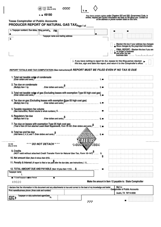 fillable-form-10-159-producer-report-of-natural-gas-tax-printable-pdf