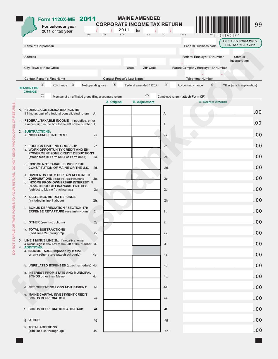 State Of Maine Tax Return Form