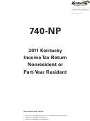 Instructions For Form 740-np - Kentucky Income Tax Return Nonresident Or Part-year Resident - 2011