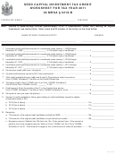 Seed Capital Investment Tax Credit Worksheet - 2011
