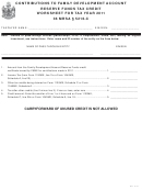 Contributions To Family Development Account Reserve Funds Tax Credit Worksheet - 2011