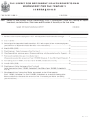 Tax Credit For Dependent Health Benefits Paid Worksheet - 2011
