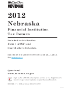 Form 1120nf - Nebraska Financial Institution Tax Return - 2012
