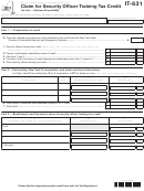 Form It-631 - Claim For Security Officer Training Tax Credit - 2011