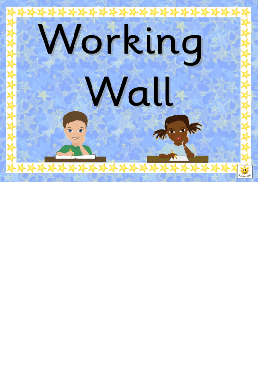 Working Wall Poster Template Printable pdf