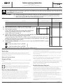 Fillable Form 8917 - Tuition And Fees Deduction - 2012 Printable pdf