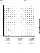 Word Search Puzzle Worksheet