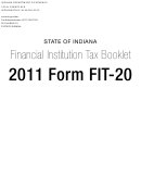 Instructions For Form Fit-20 - Indiana Financial Institution Tax Return - 2011