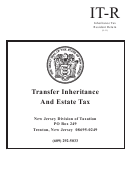 Form It-r - Inheritance Tax Resident Return - New Jersey Division Of Taxation