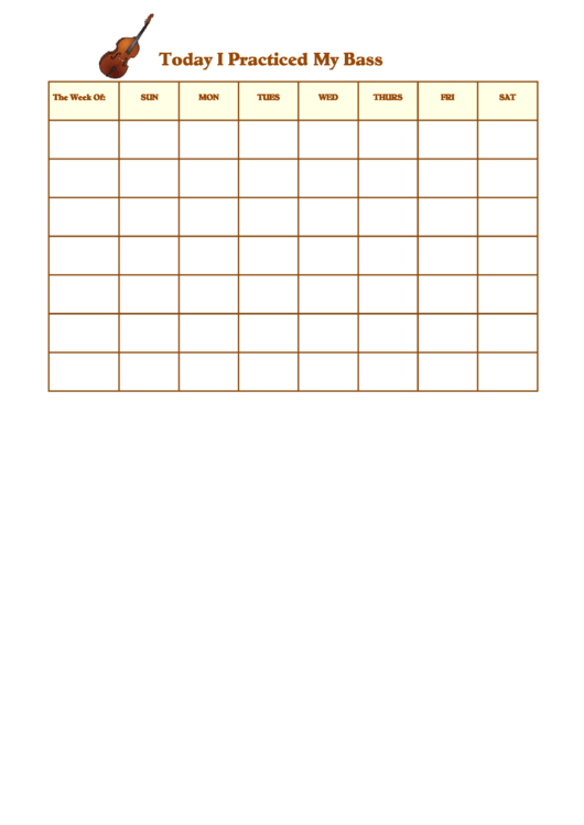 Today I Practiced My Bass Behavior Chart Printable pdf