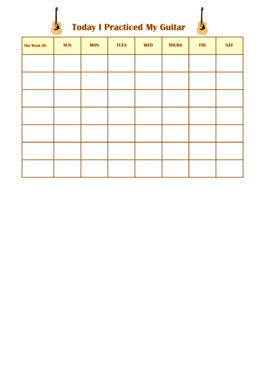 Today I Practiced My Guitar Behavior Chart Printable pdf