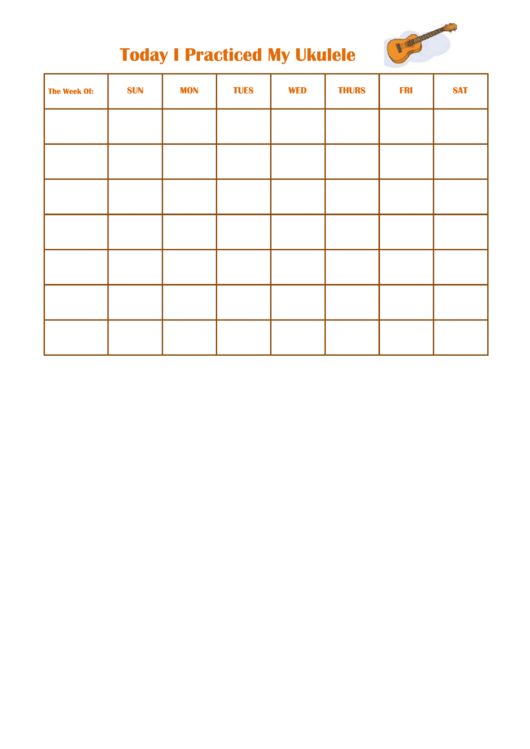 Today I Practiced My Ukulele Behavior Chart Printable pdf