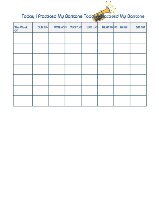 Today I Practiced My Baritone Behavior Chart Printable pdf