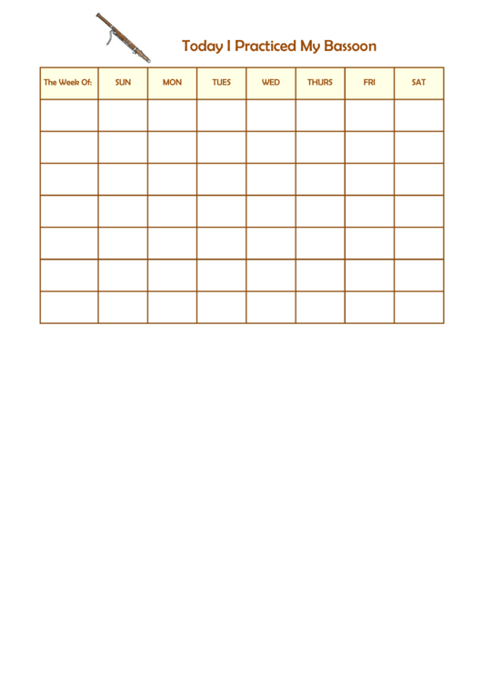Today I Practiced My Bassoon Behavior Chart Printable pdf