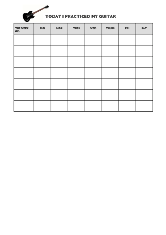Today I Practiced My Guitar Behavior Chart Printable pdf