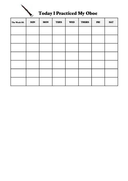 Today I Practiced My Oboe Behavior Chart Printable pdf