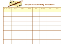 Today I Practiced My Recorder Behavior Chart
