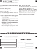 Form Ri-4868pt - Pass-through Withholding Extension Payment - 2014