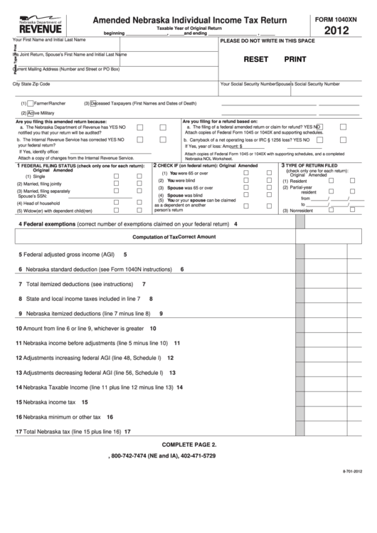 fillable-form-1040xn-amended-nebraska-individual-income-tax-return