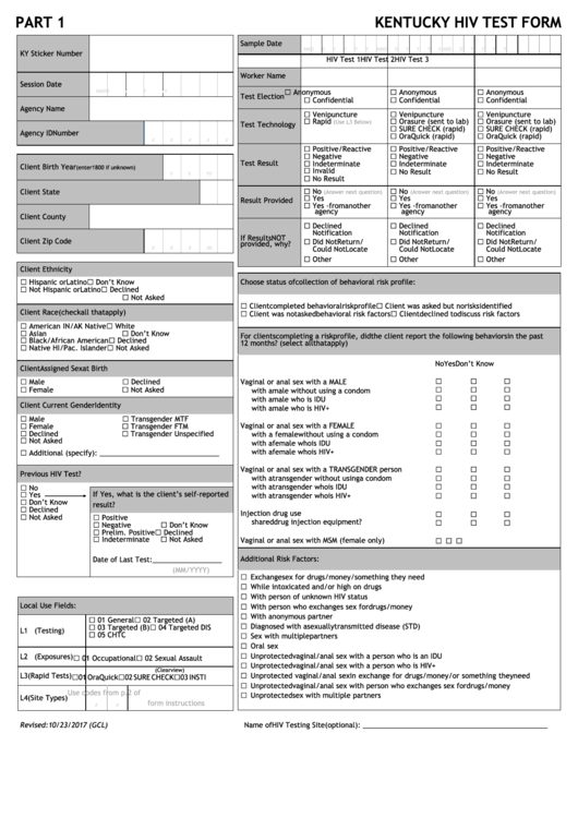 Kentucky Hiv Test Form