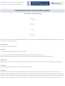 Sample Memorandum Of Understanding Template