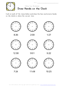 Draw Hands On The Clock - Time Worksheet