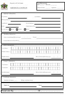 Application For A Vital Record - Registry Of Civil Status, Saint Lucia