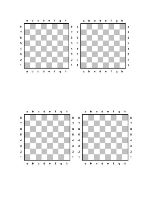 Chess Board Template Printable pdf