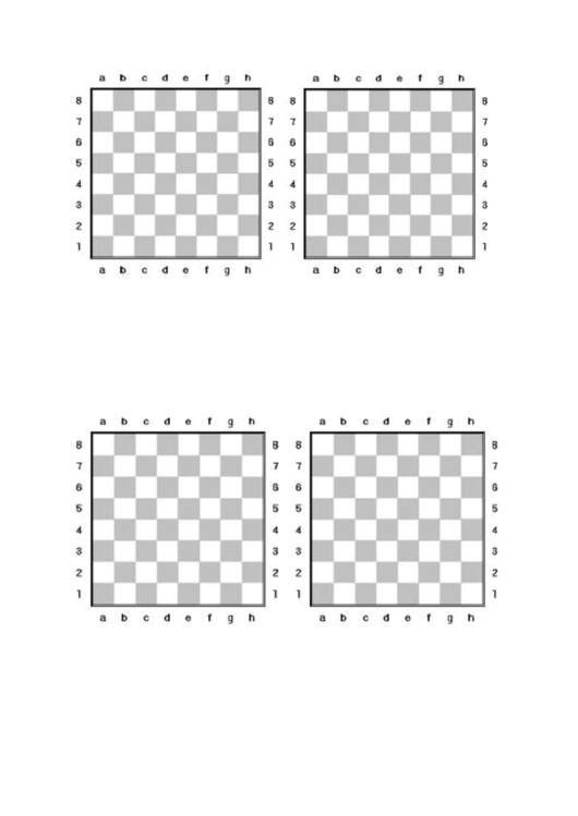 Printable Chess Board Template DocTemplates
