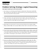 Problem Solving Strategy: Logical Reasoning - Math Worksheet With Answers